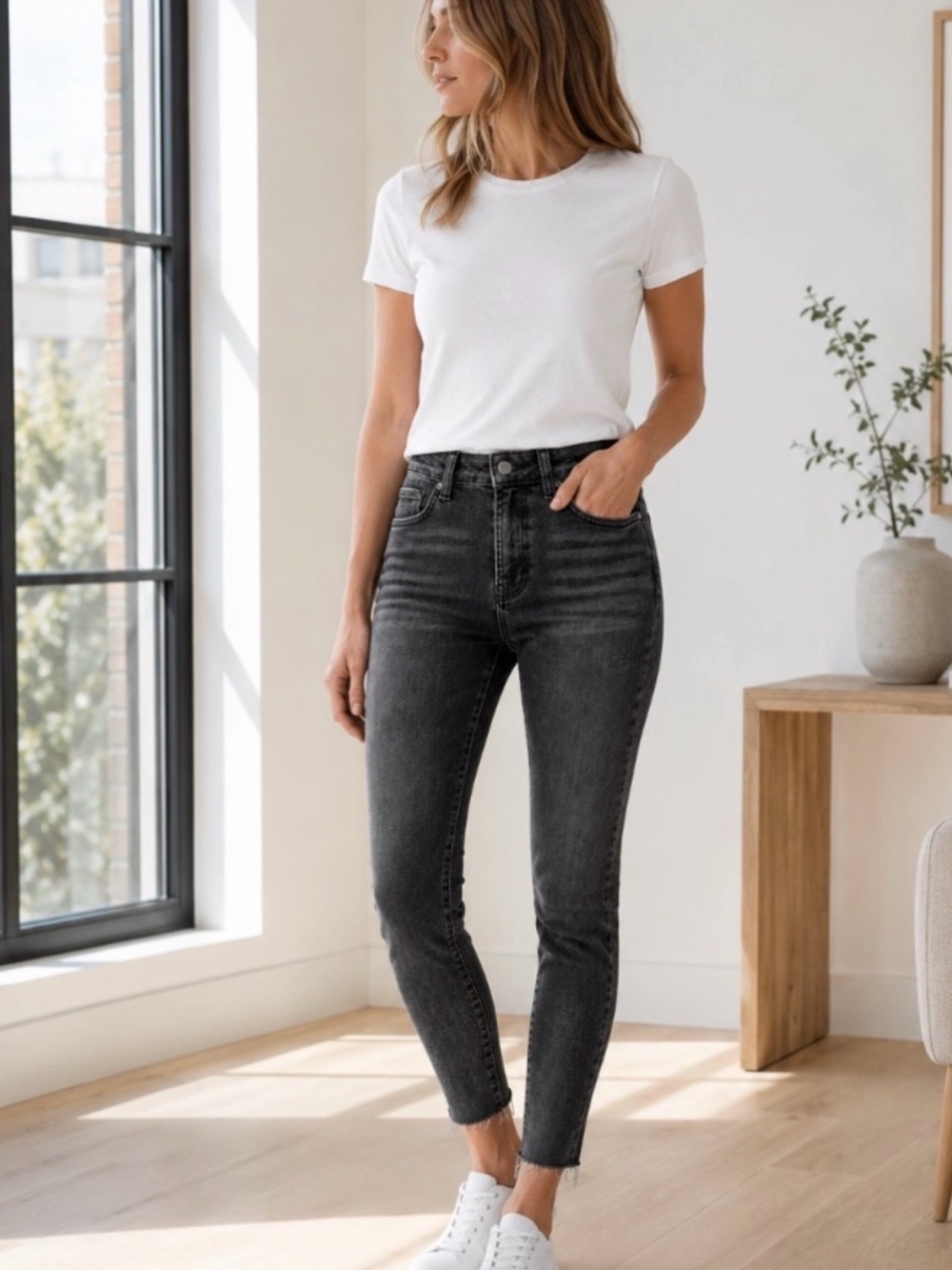 Rails Larchmont Skinny-Coal Washed Black High-Rise Skinny Jeans